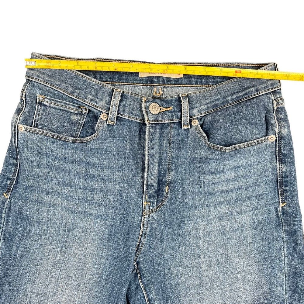 Levi's Jeans Classic‎ Capri Blue High Rise Stretch Denim Pants Women's Size 4 - Picture 10 of 16